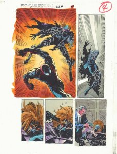 Spectacular Spider-Man #226 p.4 Color Guide Art - Spidey vs Kaine by John Kalisz