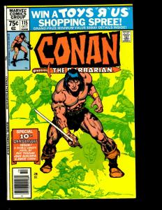 Lot of 9 Conan the Barbarian Marvel Comic books  196 115 100 78(2) 72 68 66 JF10