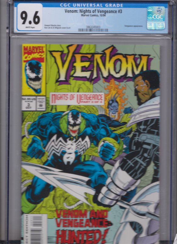 Venom: Nights of Vengeance #3 CGC 9.6 WHITE PAGES MARVEL (1994) NEW SLAB