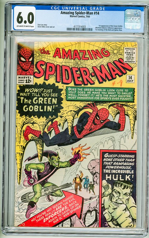 The Amazing Spider-Man #14 (1964) CGC 6.0! OWW Pages! 1st App of Green Goblin!