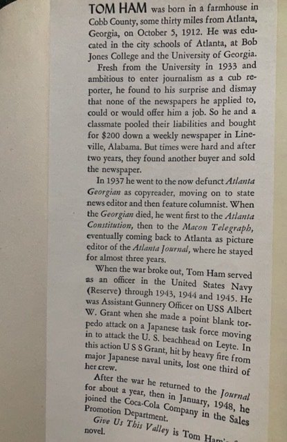 Give us this valley, ham, 1952 Sears reader club