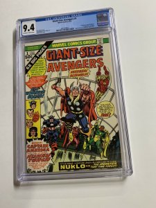 Giant-Size Avengers 1 Cgc 9.4 Ow/w Pages Marvel Bronze Age