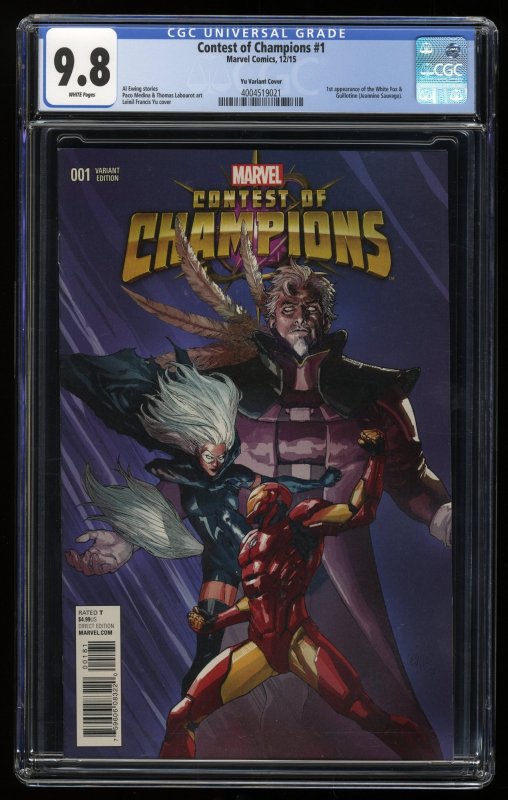 Contest of Champions (2015) #1 CGC NM/M 9.8 Yu Variant 1st White Fox!