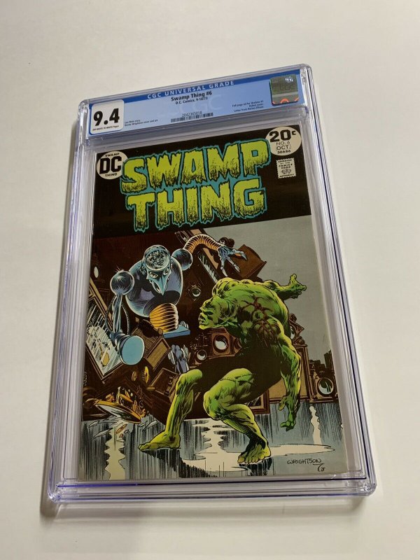 Swamp Thing 6 Cgc 9.4 9w/w Pages Dc Comics Bronze Age 2042365018