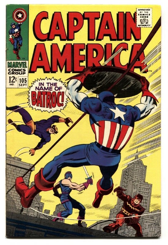 CAPTAIN AMERICA #105 1968 JACK KIRBY-MARVEL 12 CENT VF