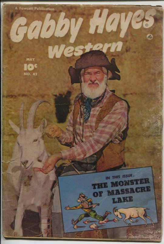 Gabby Hayes Western #42 19452-Fawcett Young Falcon-FR/G/