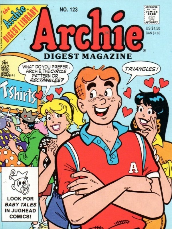 Archie Digest Magazine #123 VF ; Archie | Lisa Frank Ad on Back Cover