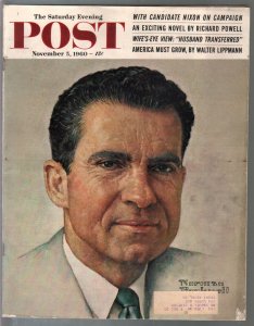 Saturday Evening Post 11/5/1960-Norman Rockwell-Richard Nixon-pulp fiction-VG