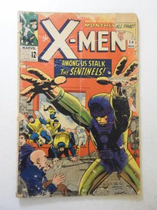 The X-Men #14 (1965) FR Condition moisture damage, 3 in cumulative spine split,