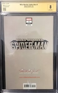 MILES MORALES SPIDER-MAN #1 CGC 9.8 Mike Mathew Sketch/signed On Cover