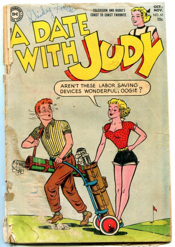 A DATE WITH JUDY #43-1954-GOLF COVER-pr/fr