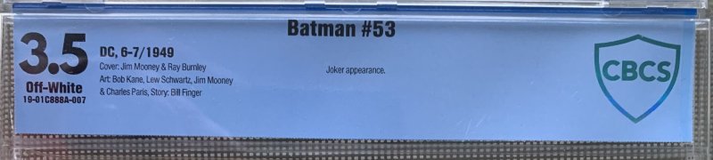 Batman #53 (1949) CBCS 3.5 -- Joker app; Bill Finger & Bob Kane story - Like CGC