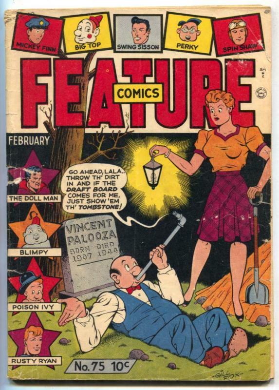 Feature Comics #75 1944- DOLL MAN- Gill Fox cover G/VG 