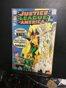 Justice League of America #72 (1969) Kubert cover Hawkgirl vs. JLA! Mid-grade FN