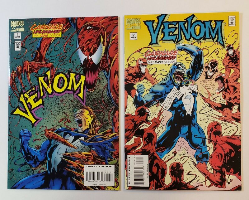 Venom: Carnage Unleashed #1-4 Complete Set Marvel Comics 1995 VF/NM Carnage