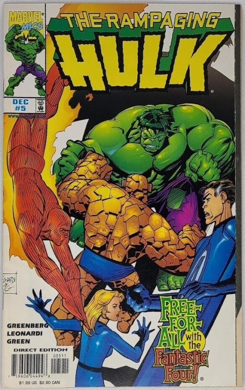 Rampaging Hulk 5 Marvel Comics 1998 VF Fantastic Four Appearance