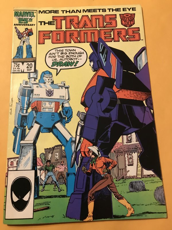 THE TRANSFORMERS #20 : Marvel 9/86 VF- Off White Pages;