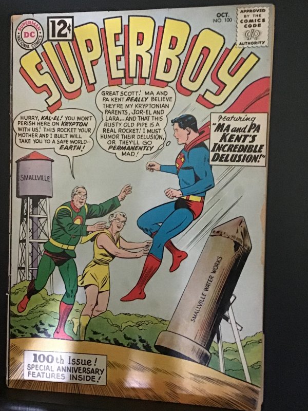 Superboy #100 (1962) 100 key issue. Ultra boy, new Phantom zone villains.