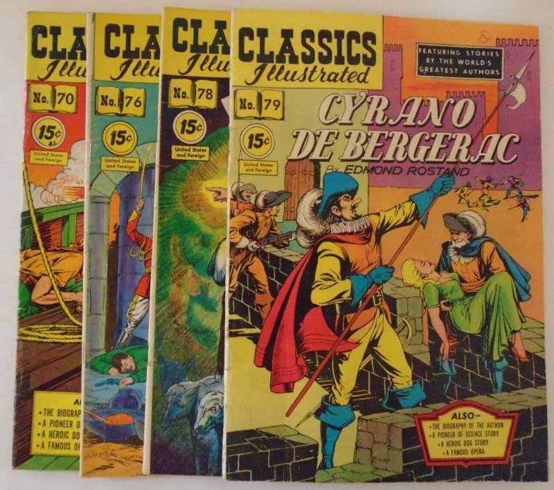 *Classics Illustrated #70, 76, 78-79 (4 Books) Guide= $54