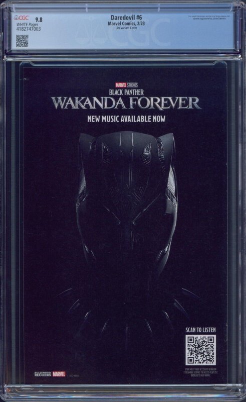 Daredevil #6 CGC 9.8 Kendrick Lim Demonized Elektra Variant Marvel 2022