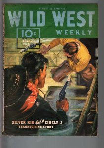 WILD WEST WEEKLY 11/23/1940-WESTERN PULP-SILVER KID FN+