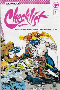 Comico Checklist #1 VF ; COMICO | Elementals Justice Machine