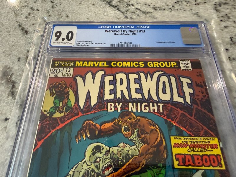 Werewolf By Night # 13 CGC Graded 9.0 Marvel Comic Book Mike Ploog Topaz JH33