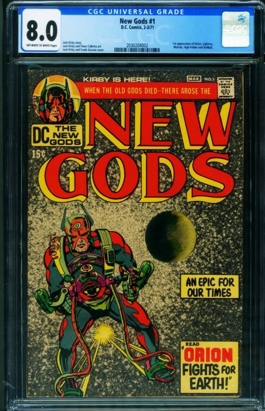 NEW GODS #1 CGC 8.0 First issue DARKSEID comic book 2030204002