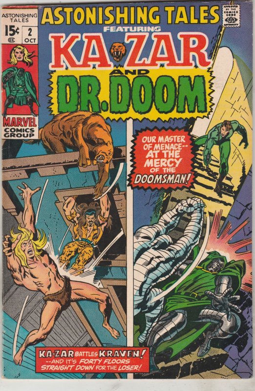 Astonishing Tales #2 (Oct-70) VF/NM High-Grade Ka-Zar vs Kraven! Doom! Boca CERT