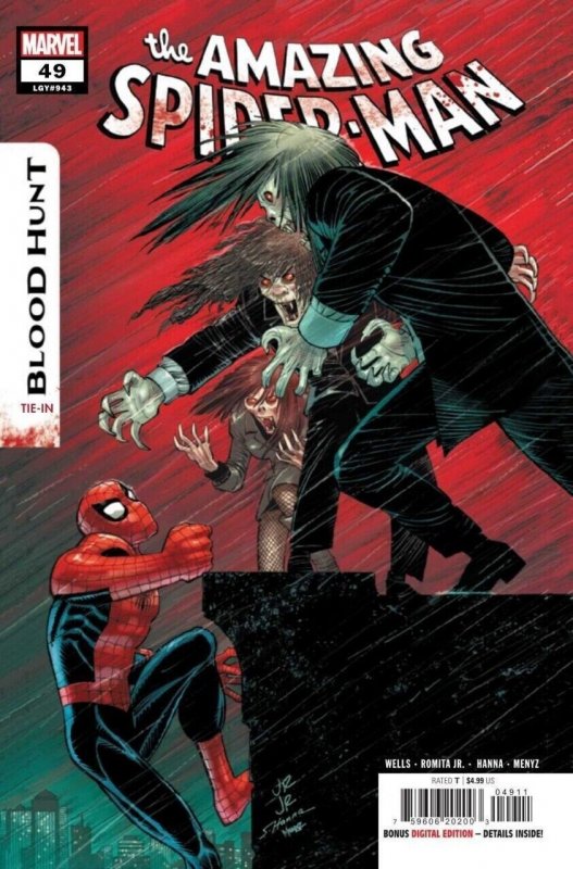 Amazing Spider-Man (2023) #49 (#943) NM John Romita Jr Cover Blood Hunt Tie-In