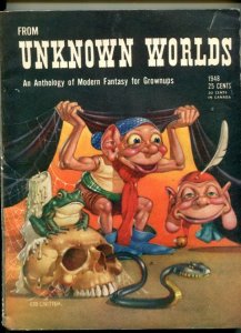 FROM UNKNOWN WORLDS-1948-CARTIER COVER-BLOCH-STURGEON-KUTTNER-fn/vf