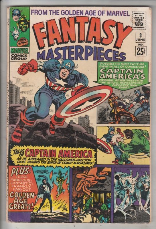 Fantasy Masterpieces #3 (Jun-66) VG Affordable-Grade Golden-Age Captain Ameri...