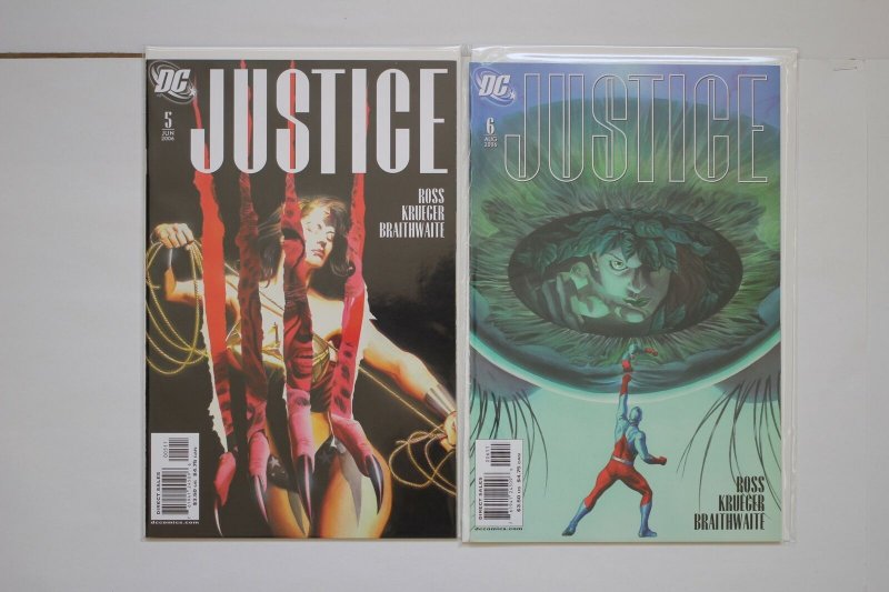 Justice 1 - 12 Complete Set Alex Ross, Jim Krueger DC Comics 2005 Series NM