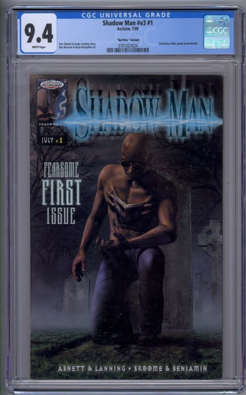 SHADOW MAN VOL.3 #1 CGC 9.4 ACCLAIM NO PRICE VARIANT SUPER RARE