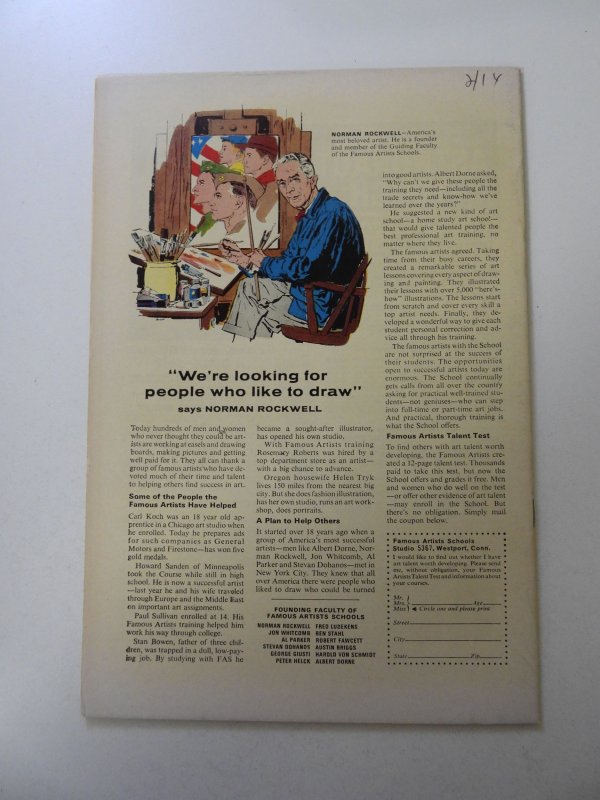 The Avengers #39 (1967) VF condition ink back cover