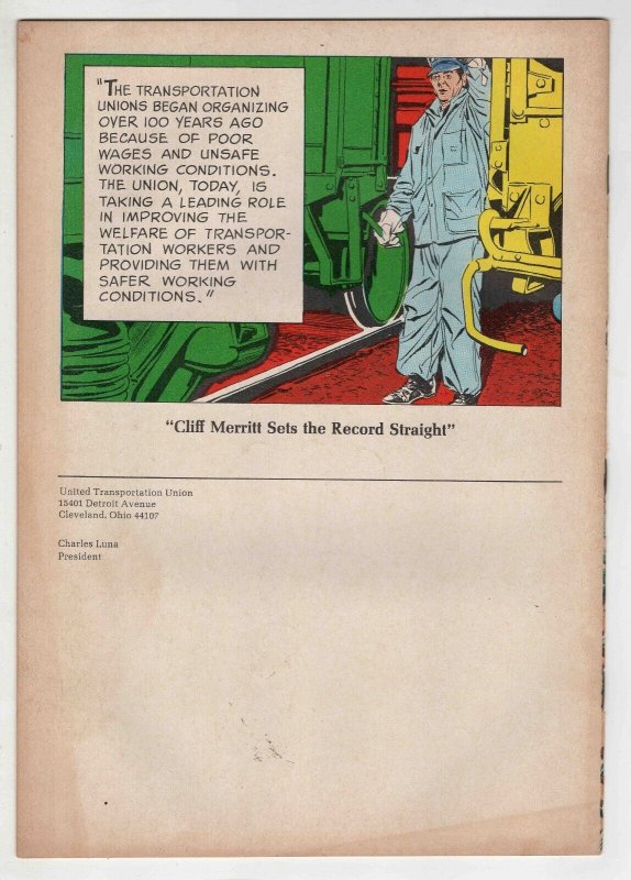 Cliff Merritt Sets the Record Straight VINTAGE 1955 Brotherhood Railroad Comic