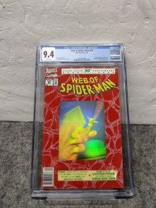 Rare! Web Of Spider-Man # 90   Newsstand CGC 9.4 White Pages  Marvel