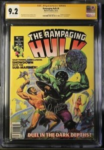 Rampaging Hulk #6 1977 Marvel Comics CGC 9.2 SS Signed Lou Ferrigno