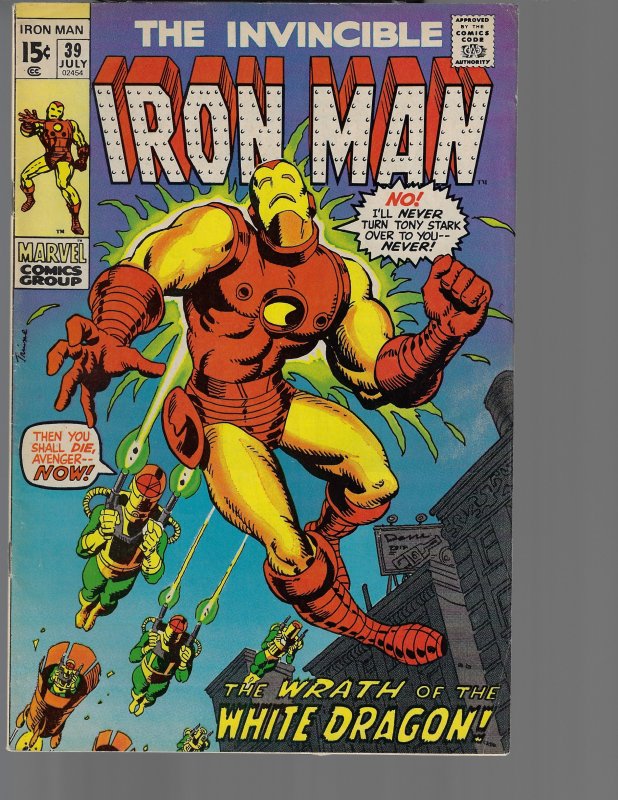 Iron Man #39 (Marvel, 1971) VF KEY 1st White Dragon