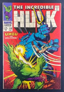 Incredible Hulk (1968) #110 FN/VF (7.0) 1st App Umbu, the Unliving Herb Trimpe