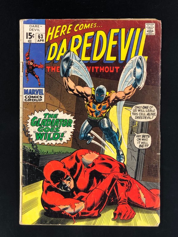 Daredevil #63 (1970) GD- The Gladiator Goes Wild! | Comic Books ...