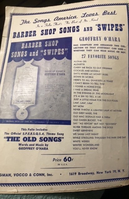 Winter Wonderland sheet music, Perry Como, 1934