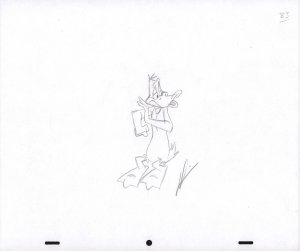 Daffy Duck Animation Pencil Art - 83 - Whispering