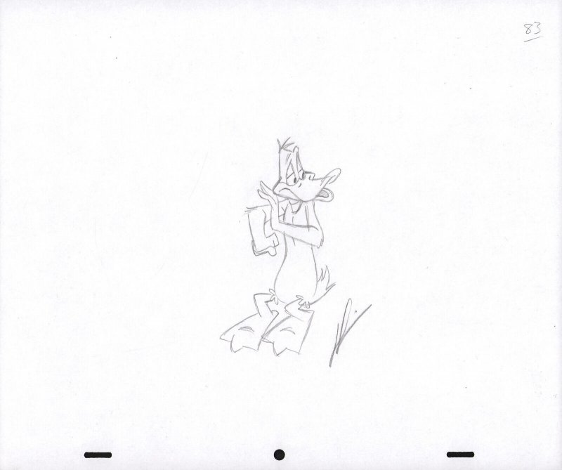 Daffy Duck Animation Pencil Art - 83 - Whispering