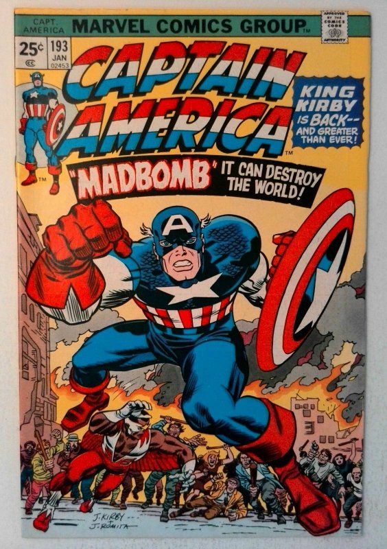 Captain America #193 Marvel 1976 FN/VF Comic Book Key Classic Cover Jack Kirby