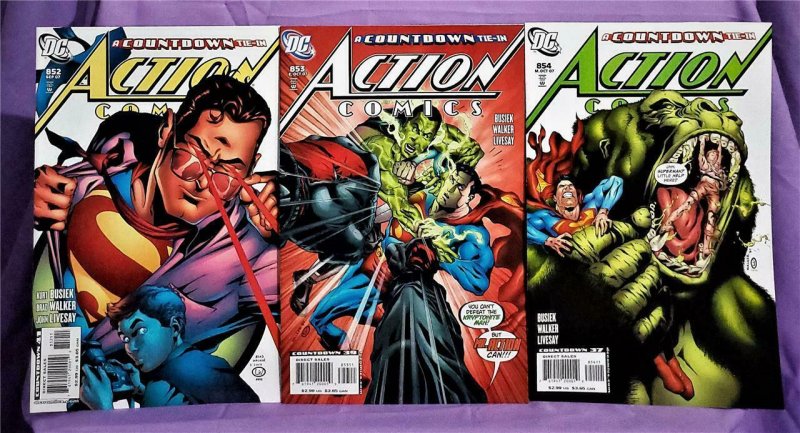 Superman ACTION COMICS #852 - 854 Countdown Brad Walker Kurk Busiek (DC, 2007)!