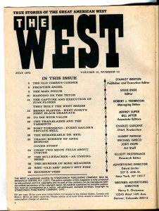 The West 7/1972-Stagecoach-Custer's Last Stand-Henry Flipper-VG/FN