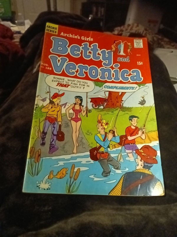 Archie Series Archie's Girls Betty & Veronica #188 Aug 1971 Good Girl Art Cover