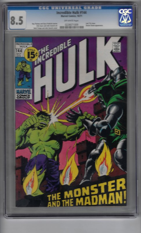 The Incredible Hulk #144 (1971) CGC GRADED 8.5