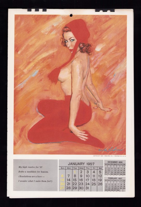 Vintage Esquire 1957 Girl Calendar - VG/FN